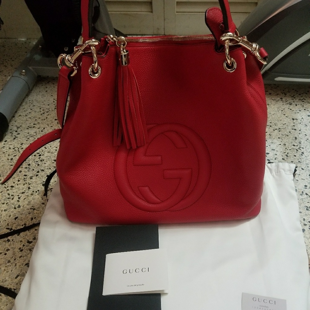 Gucci red soho bag